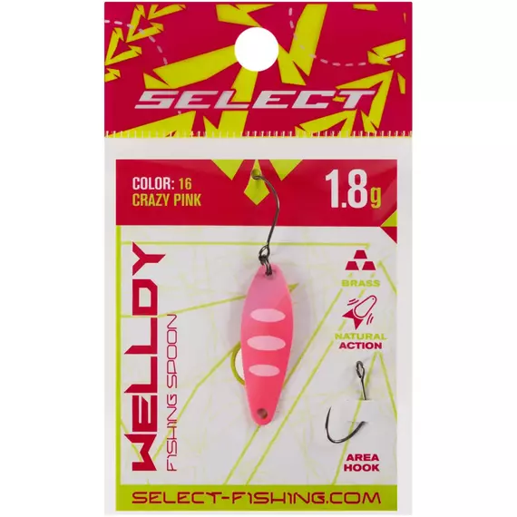 Блешня Select Welldy 1.8g 31mm #16 Crazy Pink, Вага блешні: 1.8, Колір блешні: #16 Crazy Pink, фото , изображение 2